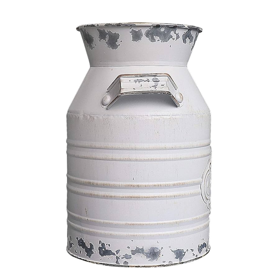 高品質，お得 C512◇即決◇シャビーシックな古い鉄のミルク缶